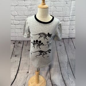 Dolphin & Fish Grey/Black Short Fitted Cotton Tee w/Dinosaur Graphic Size 8 Slim
